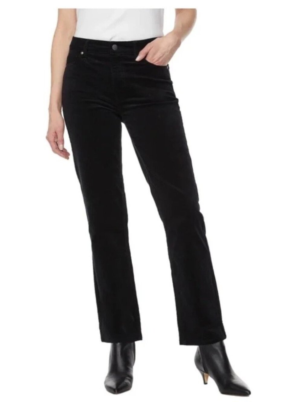NWT Buffalo David Bitton Corduroy Women's 6/28 Nyla Straight Stretch Black G1989